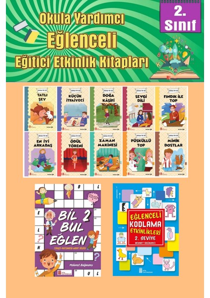 2.sınıflar Için Okumayı Sevdiren 10 Lu Hikaye Seti -Bil Bul Eğlen-Kodlama 7 (Okulda Evde Tatilde)
