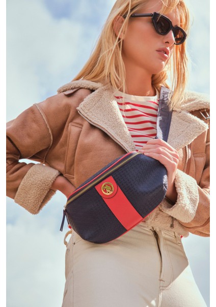 Lacıvert-Kırmızı U.s. Polo Assn. Kadın Bel Çantası US3071