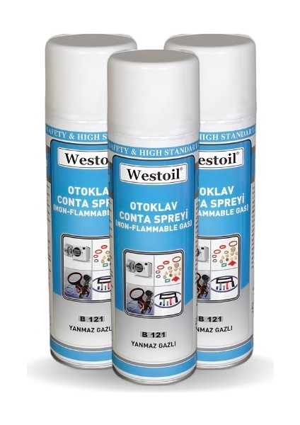 Otoklav Conta Spreyi (Yanmaz Gazlı) 500 ml x 3 Adet