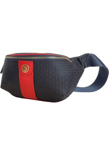 Lacıvert-Kırmızı U.s. Polo Assn. Kadın Bel Çantası US3071