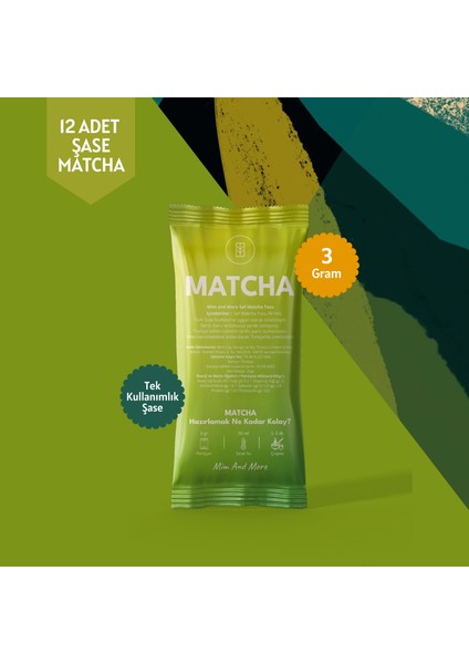 Saf Matcha Tekli Şase – 12 Günlük Özel Paket, 12X3 gr modelleri
