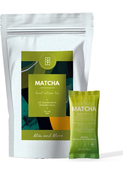 Saf Matcha Tekli Şase – 12 Günlük Özel Paket, 12X3 gr fiyatları