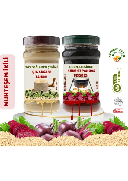 Kırmızı Pancar Pekmezi & Çiğ Susam Tahini 2 Li Paket