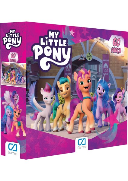 Mylittlepony Lisanslı 60 Parça 34X24CM Çocuk Puzzle Yapboz Serisi