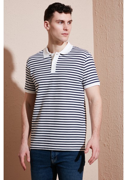 Pamuklu Regular Fit Çizgili Polo Yaka T Shirt Erkek Polo Yaka T Shirt 5903009