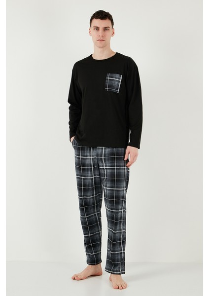 Ekoseli Cepli Beli Lastikli % 100 Pamuk Regular Fit Pijama Takımı Erkek Pijama Takımı 6572001 modelleri
