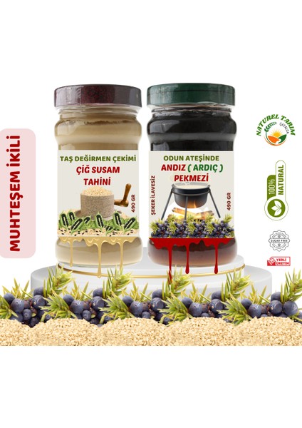 Andız ( Ardıç ) Pekmezi & Çiğ Susam Tahini 2 Li Paket