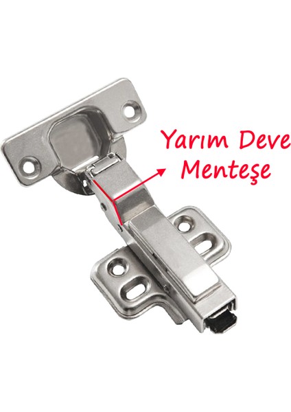 Dolap Kapak Menteşesi Yarım Deve Frenli Pistonlu Yavaşlatıcı Tas Menteşe
