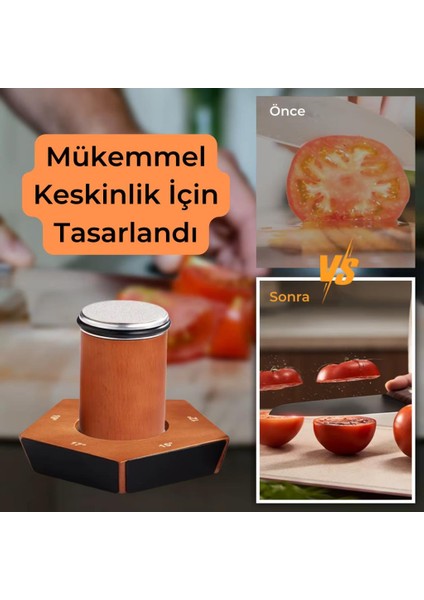 Pro Serisi 5 Açılı Tüm Bıçaklara Uyumu Bileyici, Silindir Tipi Süper Keskinleştirici Bileme
