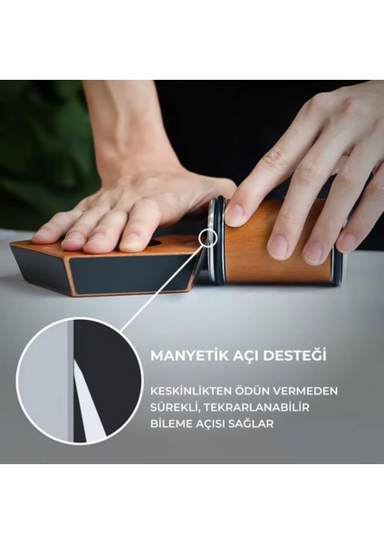Pro Serisi 5 Açılı Tüm Bıçaklara Uyumu Bileyici, Silindir Tipi Süper Keskinleştirici Bileme