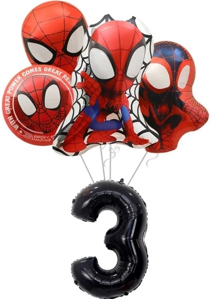 Balonlar-3-5pcs Spidey ve Onun Inanılmaz Arkadaşları Parti Dekorasyon Malzemeleri Kağıt Tabak Masa Örtüsü Örümcek Adam Tema Bebek Duş Balonları Çocuk Şekeri (Yurt Dışından)