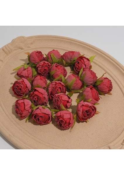 Kırmızı 30 Adet 3-4 cm Yeni Stil Yağ Gül Tomurcuk Yapay Ipek Çiçekler Kafaları Düğün Dekorasyon Dıy Manuel Çelenk Küçük Zanaat Sahte Çiçek (Yurt Dışından)