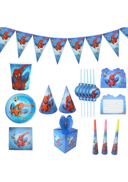 Payet-8pcs Karikatür Süper Kahraman Örümcek Adam Masa Örtüsü Çocuk Favor Doğum Günü Paketi Olay Parti Bardakları Tabaklar Bebek Duş Tek Kullanımlık Sofra Setleri (Yurt Dışından) fırsatları