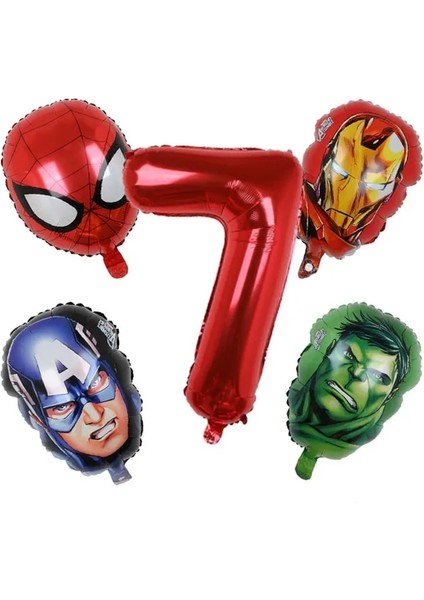 Koyu Haki 5 Adet Marvel Süper Kahraman Balon Örümcek Adam Alüminyum Folyo Balonlar Çocuklar Doğum Günü Partisi Dekorasyon Bebek Duş Demir Adam Balonlar (Yurt Dışından)