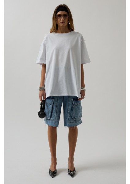 Etek Ucu Baskili Beyaz T-Shirt fiyatları