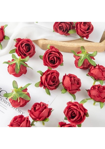 Renk 7 10 Adet Yapay Çiçekler Diy Şeker Kutusu Ev Dekor Noel Dekoratif Çelenkler Düğün Parti Bahçe Güller Kemer Ipek Gelin Bilek (Yurt Dışından)