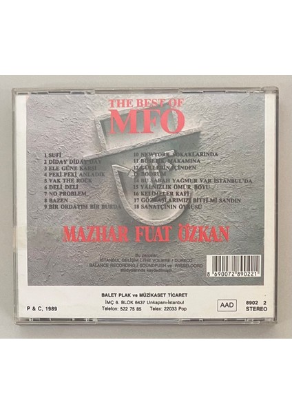 Mazhar Fuat Özkan The Best Of Mfö CD (Orjinal Dönem Baskı)