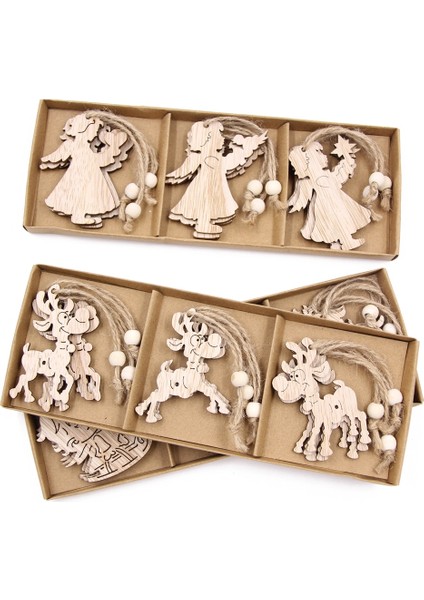 Kutu Tipi P 12 Adet/kutu Vintage Kar Tanesi Noel Ahşap Kolye Süsler Noel Ağacı Süsler Noel Süslemeleri Asılı Hediyeler (Yurt Dışından) fırsatları