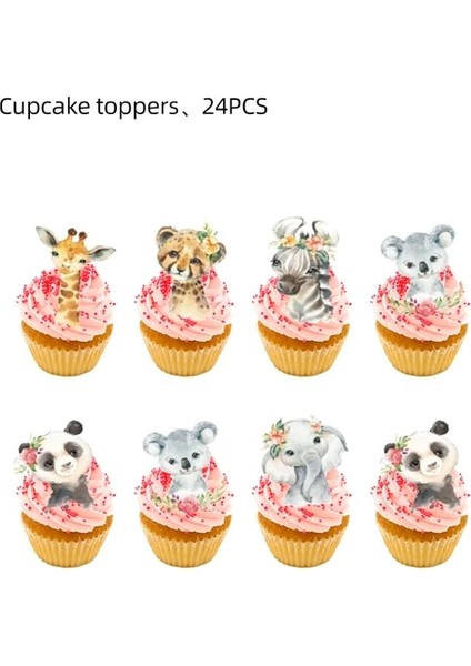 Kek TOPPER-24PCS Pembe Vahşi Iki Kız 2. Doğum Günü Partisi Masa Örtüsü Dekorasyon Safari Orman Tema Bebek Duş Malzemeleri Için Tek Kullanımlık Masa Örtüsü (Yurt Dışından)