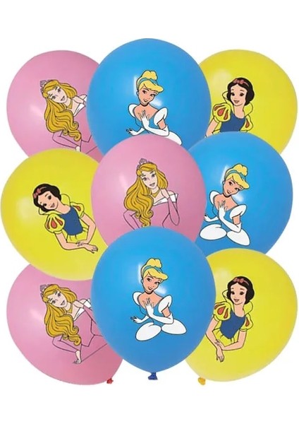 Kek Bayrağı 1 Adet Disney Altı Prensesler Tema Parti Dekorasyon Prenses Mutlu Doğum Günü Bayrağı Kek Topper Lateks Balon Seti Kağıt Tabak Malzemeleri (Yurt Dışından)