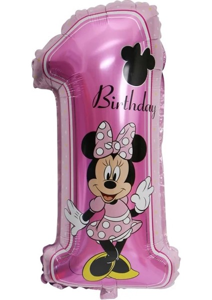 Balon-1 Adet Disney Minnie Mouse 1st Doğum Günü Dekor Bebek Kız Iyilik Parti Dekoru Bebek Kız Için Diy Doğum Günü Balon Dekor Bebek Duş Hediyeleri (Yurt Dışından) modelleri