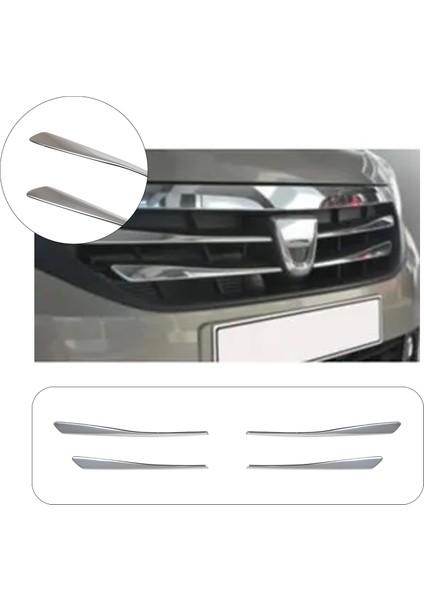 Dacia Lodgy Uyumlu 2012 ve Üzeri Ön Panjur 4 Parça Paslanmaz Çelik