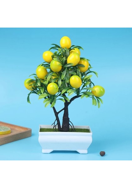 Ev Partisi ve Bahçe Dekorasyonu Için Yapay Limon Bitkileri Saksı Sahte Çiçek (Yurt Dışından)