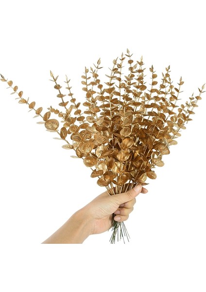 10 Adet 10 Adet Altın Okaliptüs Kaynaklanıyor Yapay Okaliptüs Yaprakları Dalları Düğün Centerpiece Için Çiçek Çiçek Aranjmanı Ev Dekor (Yurt Dışından)