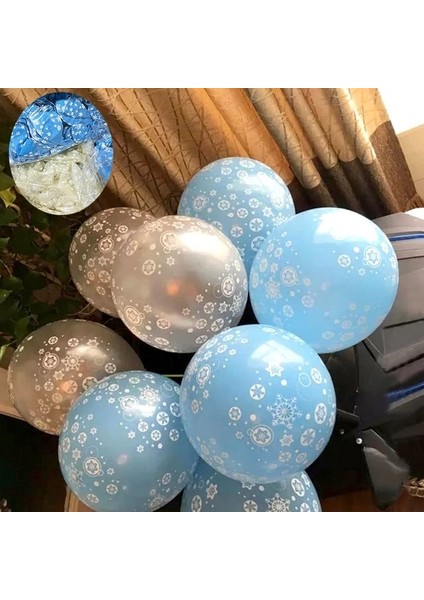 20 Adet Lateks Balonlar Dondurulmuş Kar Tanesi Tek Kullanımlık Parti Masa Örtüsü Kar Buz Dondurma Tema Doğum Günü Partisi Süslemeleri Çocuklar Bebek Duş Malzemeleri Şekeri (Yurt Dışından)