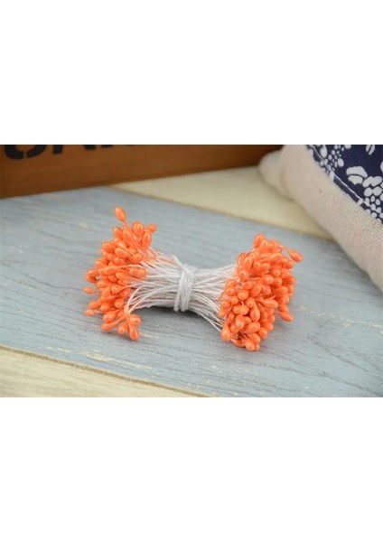 Turuncu 3mm 300 Adet Çift Kafa Mini Inci Ercik Şeker Yapay Çiçek Düğün Dekorasyon Için Dıy Scrapbooking Çelenk Sahte Çiçekler (Yurt Dışından)