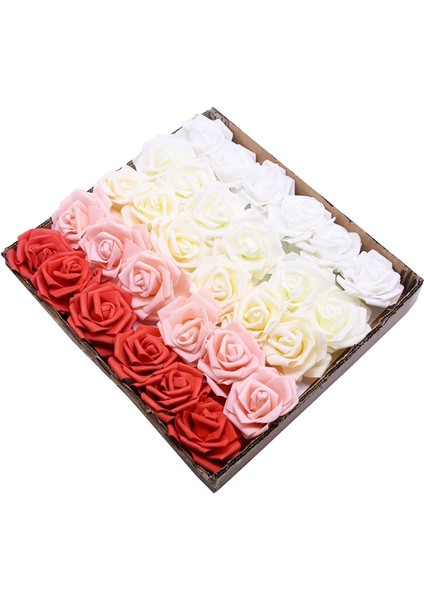 Şeftali 30 Adet 8 cm Yapay Çiçekler Güller 25/30/20/10 Adet Gerçek Sahte Güller Düğün Için Kök ile Dıy Buketleri Ev Yapay Çiçek Dekorasyon (Yurt Dışından)