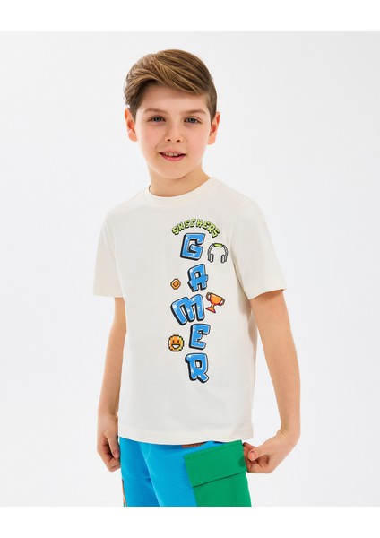 B Graphic Tee T-Shirt Büyük Erkek Çocuk Off White Tshirt SK2510028-102 fiyatları