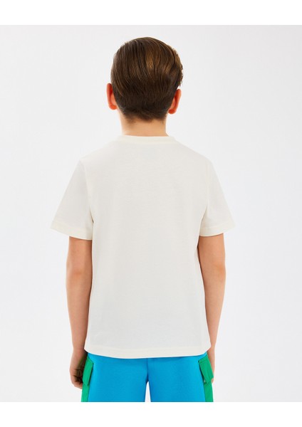 B Graphic Tee T-Shirt Büyük Erkek Çocuk Off White Tshirt SK2510028-102 modelleri