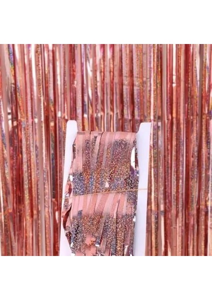 Gül Altın 1 M x 2 M Parti Zemin Perdeleri Glitter Altın Tinsel Folyo Saçak Perde Zemin Doğum Günü Düğün Hawaii Noel Partisi Dekorasyon (Yurt Dışından)