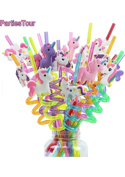 Stil 6 8 Adet 25 cm Yeniden Kullanılabilir Unicorn Pipetler Doğum Günü Unicorn Tema Plastik Içme Samanı Çocuklar Için Bebek Duş Doğum Günü Partisi Malzemeleri (Yurt Dışından)