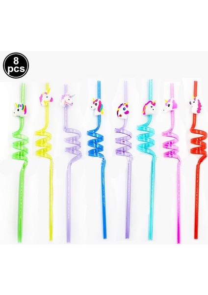 Stil 6 8 Adet 25 cm Yeniden Kullanılabilir Unicorn Pipetler Doğum Günü Unicorn Tema Plastik Içme Samanı Çocuklar Için Bebek Duş Doğum Günü Partisi Malzemeleri (Yurt Dışından)