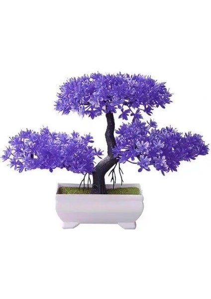 Mor Simülasyon Bitki Yapay Saksı Ağacı Bonsai Dekoratif Sahte Yeşil Bitkiler Süsler Ev Otel Bahçe Dekor Düğün Dekorasyon (Yurt Dışından)