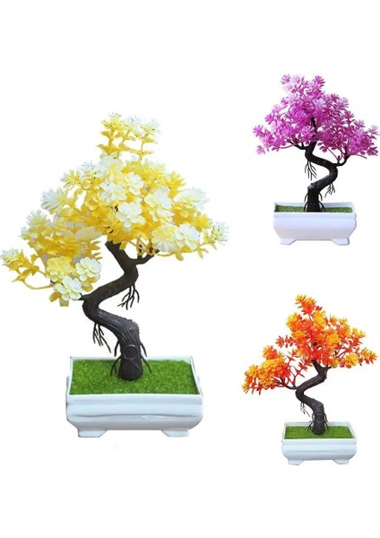 Mor Simülasyon Bitki Yapay Saksı Ağacı Bonsai Dekoratif Sahte Yeşil Bitkiler Süsler Ev Otel Bahçe Dekor Düğün Dekorasyon (Yurt Dışından)