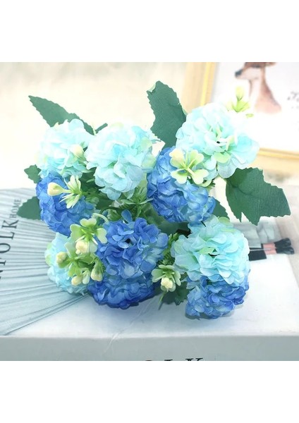 34 Mavi Çeşitli Sonbahar Sahte Çay Gül Şakayık Ipek Çiçek Sonbahar Gerbera Papatya Sahte Çiçek Plastik Dıy Düğün Ev Aksesuarları (Yurt Dışından)
