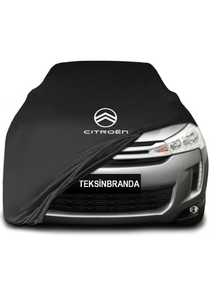 Citroen C4 Aircross (2012 - 2017) Siyah Kumaş Araba Branda Logolu Kumaş Araba Brandası Penye Oto Branda