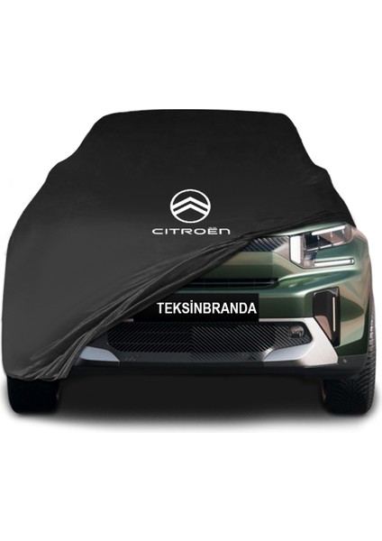Citroen C3 Aircross 2 (2024 - ) Siyah Kumaş Araba Branda Logolu Kumaş Araba Brandası Penye Oto Branda