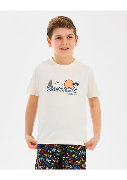 B Graphıc Tee T-Shirt Büyük Erkek Çocuk Off White Tshirt SK2510134-102