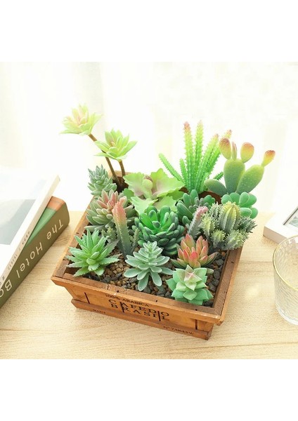 Bei Hua Küçük Orta Büyük Yeşil Akın Yapay Succulents Bitkiler Ev Yatak Odası Oturma Odası Masaüstü Dekorasyon Sahte Bitkiler Bonsai (Yurt Dışından)