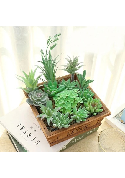 Bei Hua Küçük Orta Büyük Yeşil Akın Yapay Succulents Bitkiler Ev Yatak Odası Oturma Odası Masaüstü Dekorasyon Sahte Bitkiler Bonsai (Yurt Dışından)
