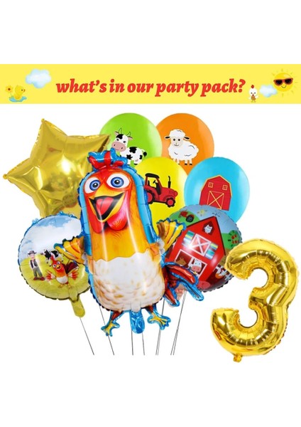 Balon Suit-8-9pcs Çiftlik Hayvanları Parti Dekorasyon Balonları Karikatür Inek Tavuk Domuz Kağıt Sofra Zemin Bebek Duş Çocuklar Doğum Günü Partisi Malzemeleri (Yurt Dışından)