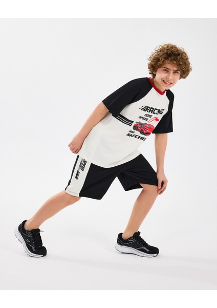 B Graphic Tee T-Shirt Büyük Erkek Çocuk Off White Tshirt SK2510038-102 modelleri