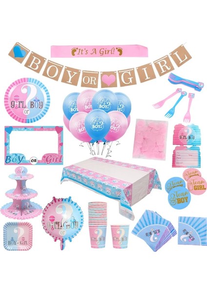 Kek Topper 1 Adet Cinsiyet Ortaya Tek Kullanımlık Sofra Seti Bebek Duş Erkek Veya Kız Plaka Peçete Masa Örtüsü Cinsiyet Ortaya Parti Süslemeleri Malzemeleri (Yurt Dışından) fiyatları