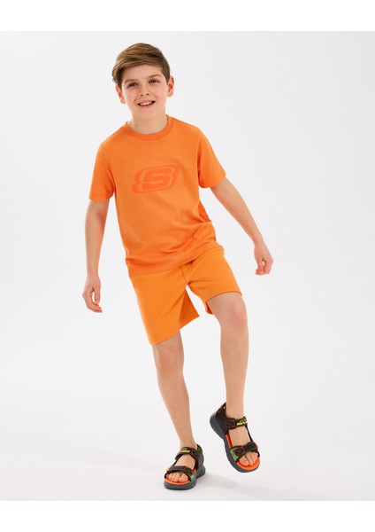 B Essentials Sweatshort Büyük Erkek Çocuk Turuncu Şort SK2510144-701 fırsatları