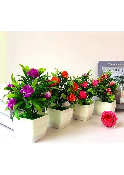 Mor 29 x 14 cm 1 Adet Yapay Çiçek Çim Saksı Yapay Bitkiler Plastik Çiçekler Ev Düğün Ilkbahar Yaz Oturma Odası Dekor (Yurt Dışından)