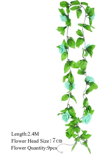 F13 Işık Asma 2.3 M Çiçek Çelenk Yapay Çiçek Dize Yaprakları ile Ipek Sakura Kiraz Çiçeği Sarmaşık Asma Ev Bahçe Düğün Kemer Dekor Için (Yurt Dışından)